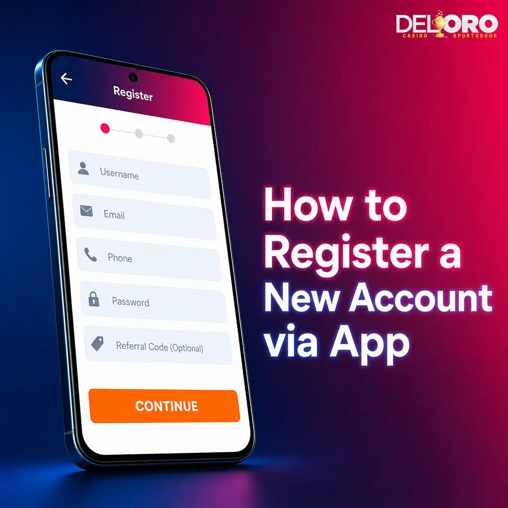 Mobile app registration screen for creating a new account with email, phone, and personal details